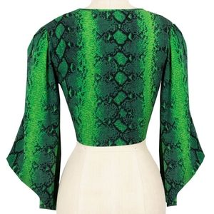 Trashy Diva Amaya Tie Top in Green Snake